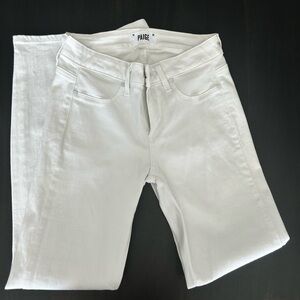 PAIGE Women's Crisp White Straight Leg Jeans